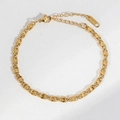 Minimalistisches vergoldetes Edelstahl-Armband mit S-Gliedern und Karabinerverschluss - S-Link Kette Armband / Gold