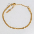Bracelet chaîne serpent en acier inoxydable doré poli avec motifs d'étoiles - Bracelet Chaîne Serpent Gravé d'Étoiles / Or