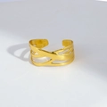 Modern gold-plated multi-layer crisscross hollow ring with adjustable open design - Multi-layer Cross Hollow Style (18)