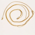 Minimalist double-layered gold snake chain waist belt with lobster clasp and extender - Gold