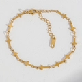 Élégant collier à maillons croix en acier inoxydable doré avec fermoir mousqueton - Bracelet à Maillons en Forme de Croix / Or