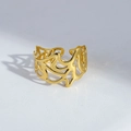 Irregular hollow open gold ring with fluid liquid metal texture for women - Irregular Hollow Fluid Style (25)