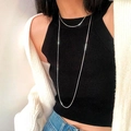 Sexy silver stainless steel snake bone body chain and waist jewelry for women - Necklace / 2mm Wide 120+5cm / Steel
