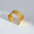 Adjustable wide cuff bracelet in polished gold finish with heavy floral texture - Wide Polished Style (32)