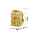 Pendente lettera B in acciaio al titanio oro 18K con cristalli di zircone, 7,8x6mm - Lettera B