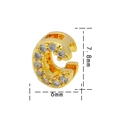 Pendaglio lettera C in titanio placcato oro 18K con pavé di zirconi brillanti - Lettera C