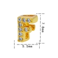 Collana in titanio placcato oro 18K con pendente lettera F e zirconi scintillanti - Lettera F