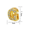 Pendente lettera G in acciaio al titanio placcato oro 18K con nappe in zircone - Lettera G