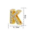 Ciondolo lettera K in oro 18 carati con cristalli scintillanti, design da 8 mm - Lettera K