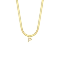 Goldene Schlangenkette mit Perlen-Buchstabe P Anhänger im schicken Vintage-Stil - Buchstabe P / Künstliche Perlen-Buchstaben-Stil