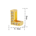 Pendente lettera L in titanio placcato oro 18K con scintillanti pietre di zircone - Lettera L