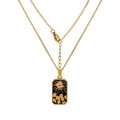 Collana vintage con ciondolo tarocchi sole dorato e decorazione girasole in rilievo - Ciondolo sole 2