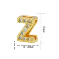 Ciondolo lettera Z placcato oro 18K con zirconi bianchi lucidi misura 8x5,8 mm - Lettera Z