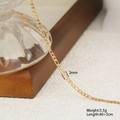 Collar de cadena Figaro dorada de 3mm en acero inoxidable con longitud de 40+5cm - Cadena Figaro (1-2)