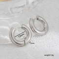 Silver thick stainless steel hoop earrings with 12mm inner diameter and 5mm width - 5mm Thick Steel Color (12mm Inner Diameter)