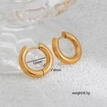 Polished 12mm golden thick hoop earrings in durable stainless steel finish - 4mm Thick Gold (12mm Inner Diameter)