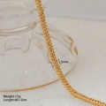 Collana a catena groumette dorata da 5mm in acciaio inox con lunghezza 40+5cm - Catena Cubana (1-5)