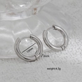 Silver stainless steel hoop earrings with 12mm inner diameter and 3mm thickness - 3mm Thick Steel Color (12mm Inner Diameter)