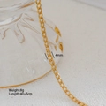 Collana a catena barbazzale minimalista in acciaio inossidabile dorato da 4 mm - Catena Tank (1-10)