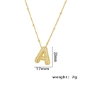 Collana con ciondolo a lettera A dorata stile palloncino con zirconi incastonati - Lettera A / Oro