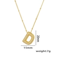 Collana con ciondolo lettera D a palloncino dorato con micro intarsio di zirconi - Lettera D / Oro