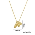 Gold-plated balloon letter F necklace with zircon inlays and detailed size dimensions - Letter F / Gold