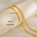 Dettaglio collana in acciaio inossidabile dorato da 3,7 mm con specifiche tecniche - Catena a Maglie ad Anello (7-5)