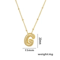 Gold-plated letter G necklace with micro-pave cubic zirconia and 20mm pendant - Letter G / Gold