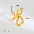 Minimalist gold geometric interwoven ring with irregular crossover design and glossy finish - Geometric Wave Style (335) / Gold