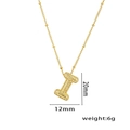Gold plated balloon letter I necklace pendant with sparkling zircon micro-pave setting - Letter I / Gold