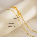 Dettaglio della collana d'oro da 1,6mm con chiusura a moschettone e catena di estensione - Catena Alternata a Sfere e Maglie (7-11)