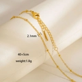 Dettaglio della catena satellite dorata da 2,1mm con chiusura a moschettone e misure - Catena Satellite (7-13)