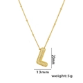 Balloon letter L pendant necklace with sparkling cubic zirconia in 18k gold plating - Letter L / Gold