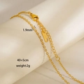 Vista macro di una catena in acciaio dorato da 1,9 mm con specifiche di peso e misura - Collana Rolo Sottile (7-16)