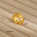 Detalle del anillo abierto trenzado dorado de 8mm con fina artesanía metálica - Estilo de Textura Tejida (14) / Dorado