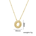 Golden balloon letter pendant necklace with sparkling pavé zircons and bead chain - Letter O / Gold