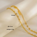 Dettaglio della collana a dischi in acciaio inossidabile dorato 3,4mm con etichette - Catena a Maglie a Disco (B6)