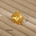 Macro shot of 18K gold plated irregular flower ring featuring detailed petal textures - 3D Floral Style (40)