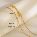 Dettaglio della catena in acciaio inox dorato da 2,3 mm con lunghezza 40+5 cm e peso - Piccola Catena a Maglie (B11)