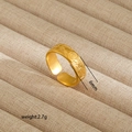 Detail view of 6mm wide 18K gold plated stainless steel sunburst open ring 2.7g - Sun Ray Totem Style (43)