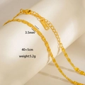 Dettaglio della catena a maglie ovali dorata in acciaio inossidabile da 3,5 mm con chiusura - Catena a Maglie Vuote (B13)