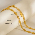 Dettaglio catena dorata da 4mm con trama a spirale e marchio S.steel in acciaio - Catena a Maglie Ovali a Spirale (B15)