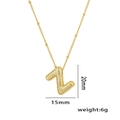 Golden micro-paved zircon necklace with balloon letter Z pendant, 20mm height and 6g weight - Letter Z / Gold