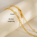 Dettaglio della collana a catena in acciaio inossidabile dorato da 3,5mm con lunghezza 40+5cm - Catena Rolo Incisa (B18)
