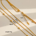 Juego de tres collares dorados de acero inoxidable con cadenas de serpiente y cordón - Estilo en Capas Dorado (4-11)