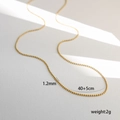 Collar minimalista de bolas en acero inoxidable dorado de 1,2mm y largo 40+5cm - Estilo de Cadena de Cuentas Redondas Muy Fina (8-9) / Dorado