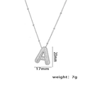 Letter A balloon pendant necklace with micro-inlaid zircons in silver finish - Letter A / Silver