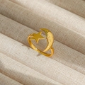 Anillo ajustable de oro vintage con detalles de luna creciente y estrella - Abierto Ajustable / Estilo de Estrella y Luna Personificado (22) / Dorado