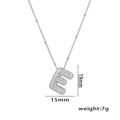 Silver balloon letter E pendant necklace with sparkling cubic zirconia stones - Letter E / Silver