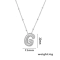 Silver-tone balloon initial G necklace with micro-pave cubic zirconia crystals - Letter G / Silver